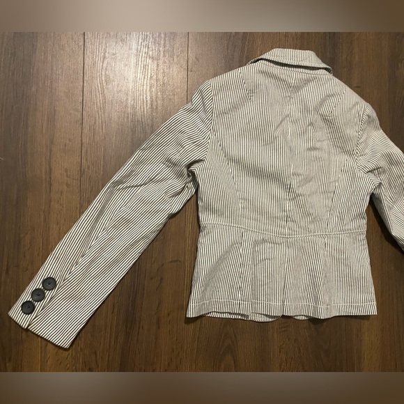 Women’s Banana Republic Blue Pin Stripe White Blazer Jacket 2P - Picture 11 of 12